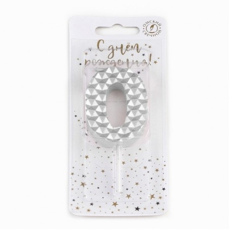 Candle in the cake on the skewer "honeycomb", the number is 0, 7 cm, silver-3