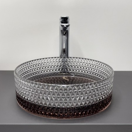 Haller shell COMFORTY CF21009, glass, round, coffee color, 36 cm-1