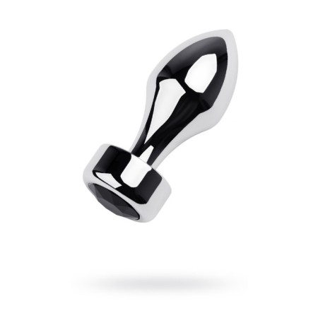Anal plug Metal by Toyfa, silver, tourmaline, 10.8 cm, d = 4 cm