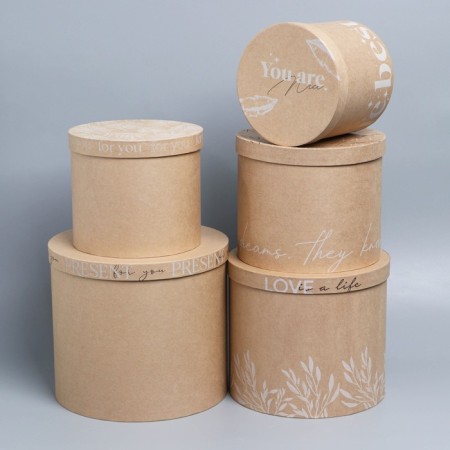 Set of boxes 5 in 1, gift packaging, “Kraft”, 13 x 13.5–19.5 x 23 cm-2