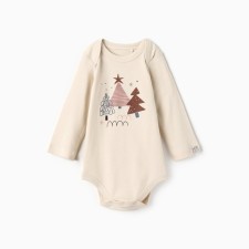 Новый год.Боди с длинным рукавом Крошка Я "Новогодние игрушки", рост 68-74 см