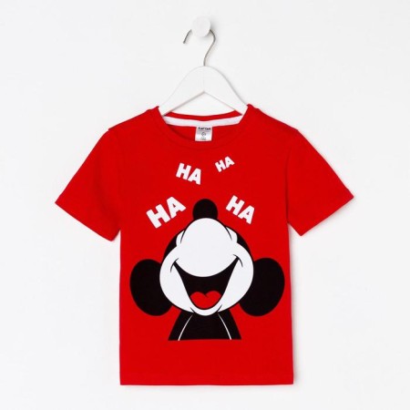 Haha T-shirt Mickey Mouse, height 122-128, red