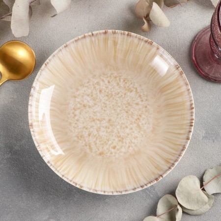 Poramic deep “gravity”, 440 ml, d = 20.5 cm, beige color-1
