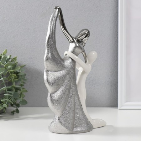 Souvenir Ceramics "Waltz" silver-white 24.6x15x7 cm-1