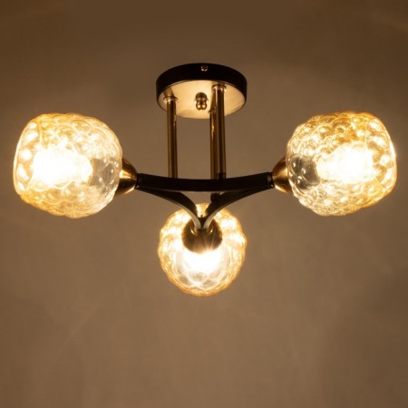 Svetogor chandelier "Love" 3x60W E27 Black/gold 50x50x23cm-2
