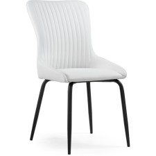 Lado Metal/Ecokozha, black/white 47x51x90 cm stool.