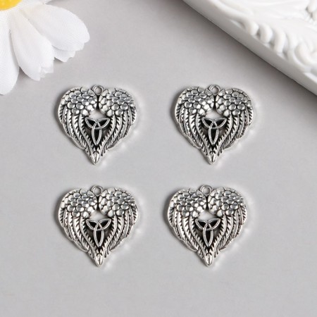 Decor for creativity Metal "Wings Angel" silver 2.2x2.1 cm-1