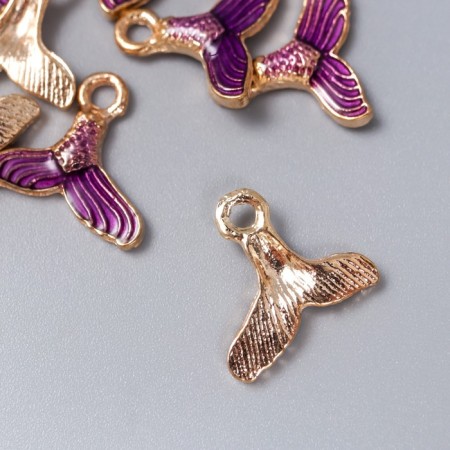 Decor for creativity Metal, enamel "Tail of the Mermaid" purple 1.6x1.3 cm-1