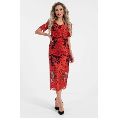 Dress lace, size 46, red color-2
