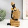 African Polystone souvenir sits with a wicker jug ​​"gold 23x13.5x10.3 cm