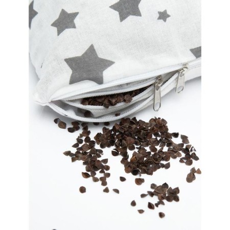 Pillow orthopedic roller with buckwheat luster, size 20x50 cm, stars, white color-8