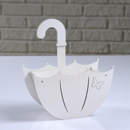 Kashpo wooden "Umbrella with a suspension", white, 19 × 9 × 21.5 cm
