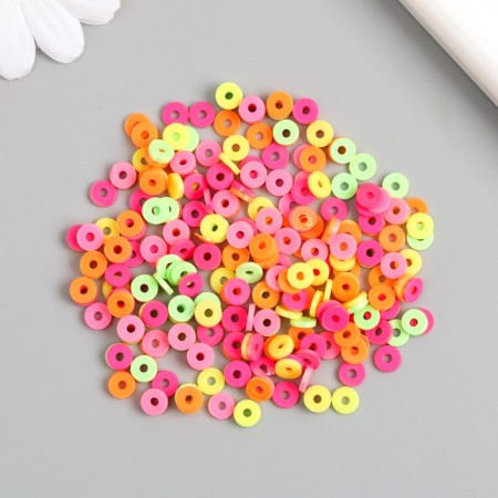 Beads for the creativity of PVC "Ring. Purvalum. Carnival" set ≈ 330 pcs 0.1x0.6x0.6 cm