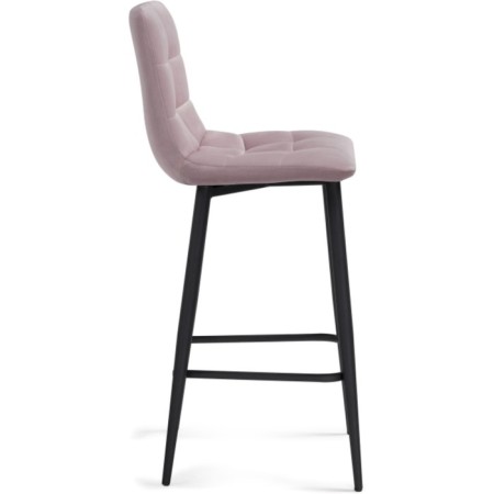 Baric stool for metal/velor, black/pink 43x42x93 cm-2