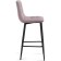 Baric stool for metal/velor, black/pink 43x42x93 cm