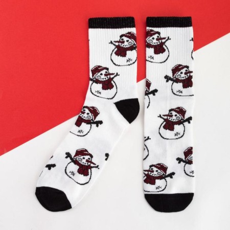 New Year's socks KAFTAN "Snowman" Size 41-44 (27-29 cm), white color
