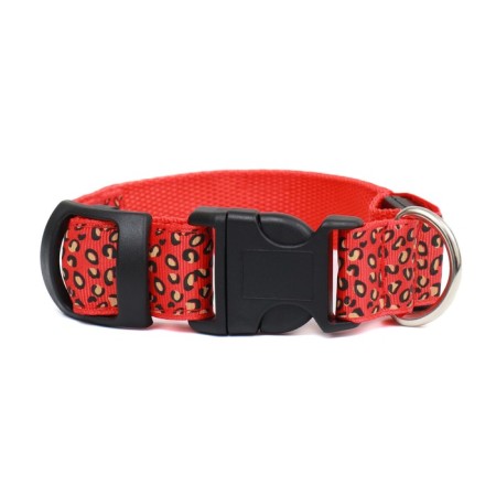 Collar with backlight leopard 3 glow modes Size S, Osh 22-40 x 2.5 cm red red-5