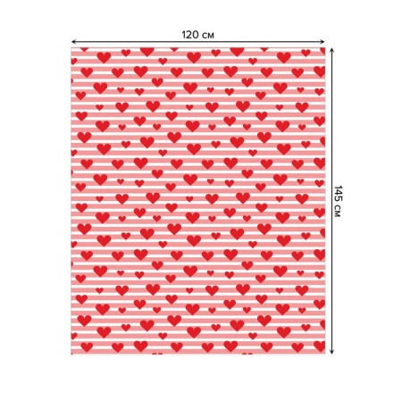 The tablecloth on the table "Hearts on the stripes", rectangular, Saten, size 120x145 cm-1
