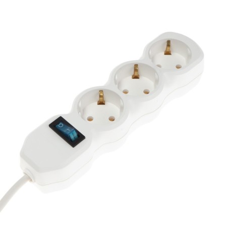 Extension cord Luazon Lighting Eco, 3 sockets, 4.5 m, 10 A, 2200 W, PVS 3x1 mm2, with salary, with off-1