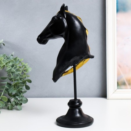Souvenir Polystone Bust "Head Head" Black with gold 10x11x31.5 cm-2