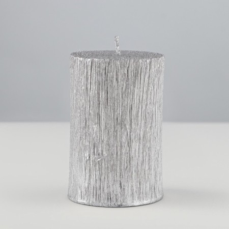 New Year's candle "Christmas tree" 5.5x8 cm, silver-2