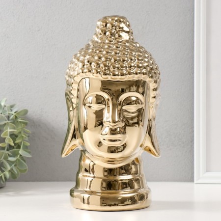 Souvenir ceramics "Buddha's head" gold 15x15x29 cm
