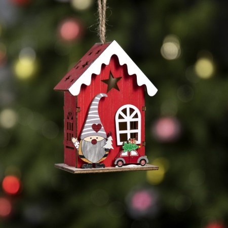 Fir -tree toy "Ambar Elf", from batteries, glow of warm white-1