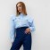 Women's blouse Minaku: Casual Collection Blue Color, Rr. 50