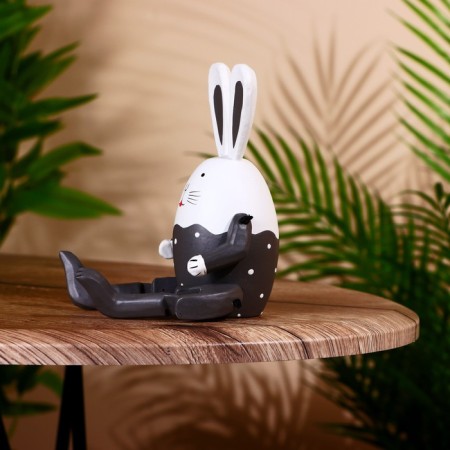 Souvenir "rabbit" hanging paws, wood 20 cm, gray-2