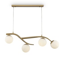 Suspension lamp Freya Fr8015PL-04BS Rosella, 840x130x1200 mm, E27, 4x60W, brass color