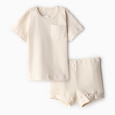 Kit for children (T-shirt and shorts) minku, dairy color, height 80-86 cm