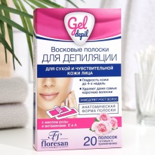 Gel-Depil wax strips for depilation of dry and sensitive skin of the face, 20 pcs