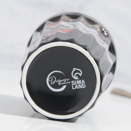 Ceramic faceted glass True Man, 230 ml, black color-4