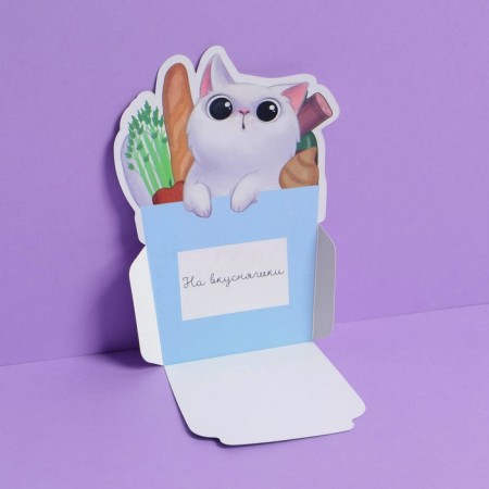 Card-Conduct for Money "For Wishlist", cat, 12 × 17 cm-1