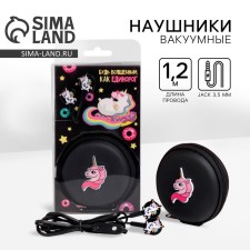 Set of headphones vacuum with a headset and a unicorn cover, 26.2 x 24.5 cm