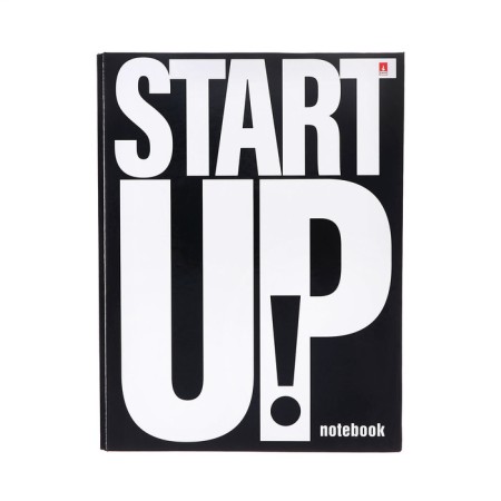 Notebook on rings, 160 sheets in the Start Up cage, solid cover, glossy lamination, with a change of block