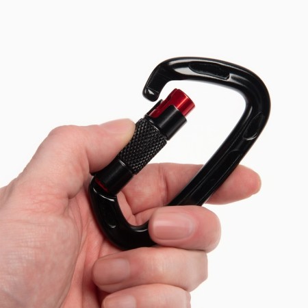 Carabiner with a bayonet coupling, 10 x 6 cm, 24 kn, black-1