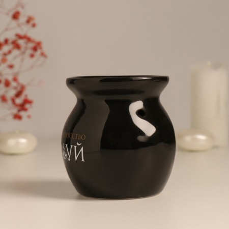 Aroma lamp ceramics "Thin art by*uy" black 7.2x7.2x7.8 cm-4