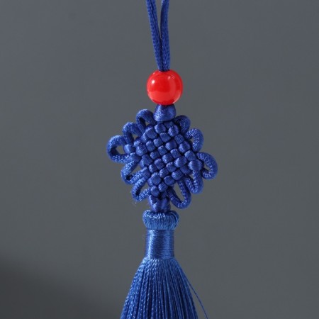 Textile suspension, plastic "Knot of happiness and infinity" bright blue 8.5 cm-1