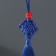 Textile suspension, plastic "Knot of happiness and infinity" bright blue 8.5 cm