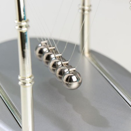 Newtonian pendulum Bamboo Silver 14x18x11 cm-2