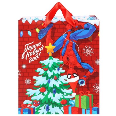 New Year. Gift package, 23x18x11.5 cm, packaging, spider-man-3