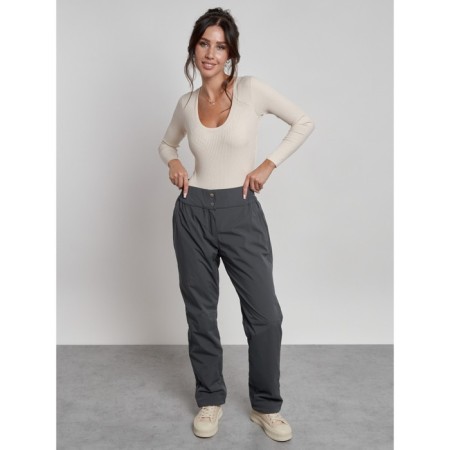 Warmed female trousers, size 42, gray color