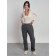 Warmed female trousers, size 42, gray color