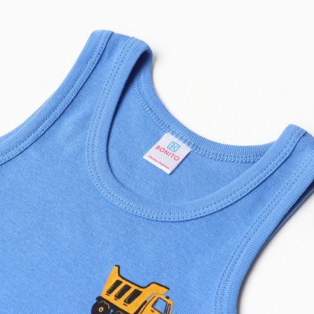 T -shirt for boys, azure color, height 104 cm-1