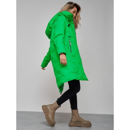 Coat insulated winter female, size 42, green color-16