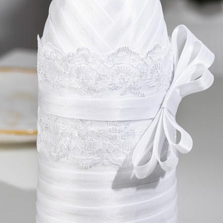 Decoration for champagne "Bridegroom and Bride", black and white-14