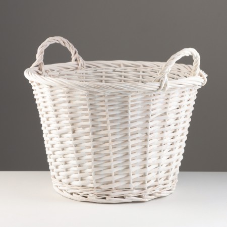 A set of baskets of 3 pcs, d39xh26 cm, d33xh23 cm, d27xh20 cm, white, willow-1