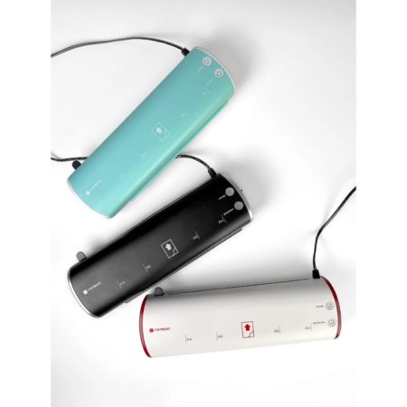 Laminator A4 75-125 μm, 2 shafts, speed 30 cm/min, Geleos "LM-A4MSB", turquoise-white-13