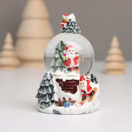 Souvenir Polystone Water Ball Light "Snowman. Christmas tree" MIX 5.5x5x5x9 cm-7
